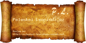 Peleskei Leonidász névjegykártya